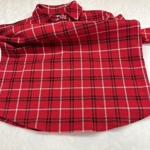 Lands End Plaid Cotton Blend 1/4 Button Down Long-sleeved Top Small (6-8) - Picture 12 of 12